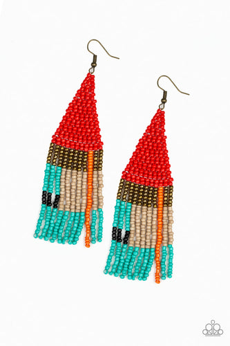 Beaded Boho- Red Earrings - Jaime G's $5 Accessories