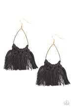 Load image into Gallery viewer, Tassel Treat - Black Earrings Paparazzi 