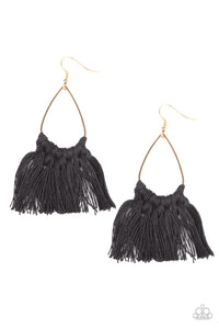 Tassel Treat - Black Earrings Paparazzi 