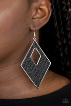 Load image into Gallery viewer, Woven Wanderer - Black Earrings Paparazzi 