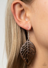 Load image into Gallery viewer, LEAF Em Hanging - Brown Earrings Paparazzi 