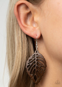 LEAF Em Hanging - Brown Earrings Paparazzi 