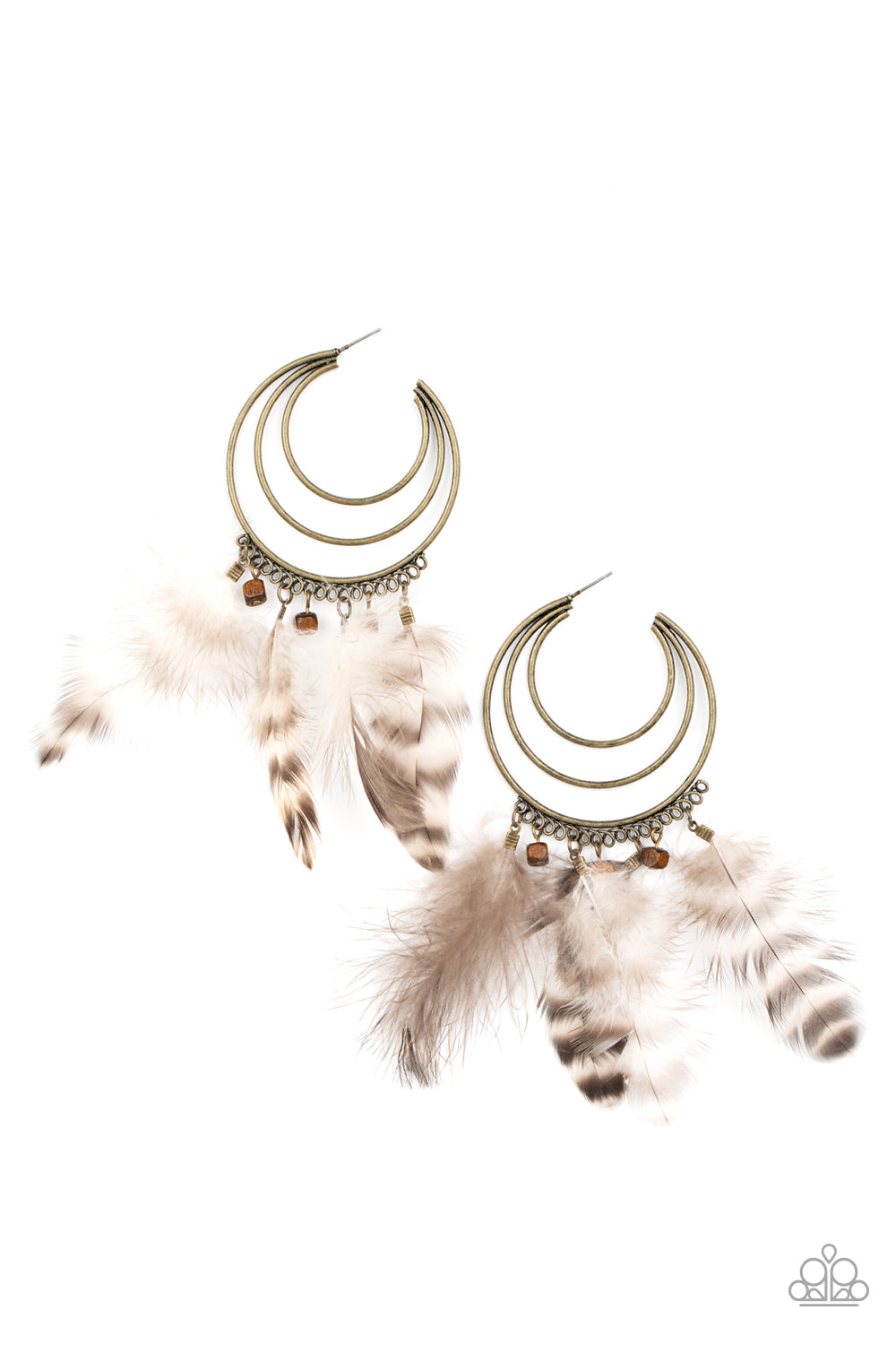 Freely Free Bird - Brass Earrings Paparazzi 