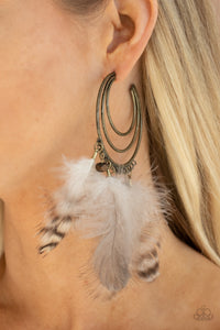 Freely Free Bird - Brass Earrings Paparazzi 