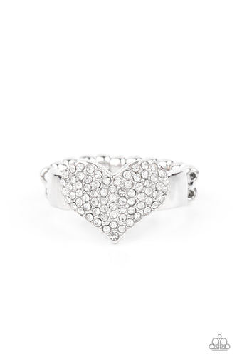 Heart of BLING - White Ring Paparazzi 