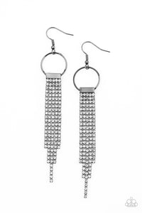 Tapered Twinkle - Black Earrings Paparazzi 