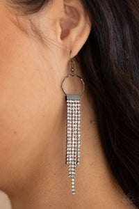 Tapered Twinkle - Black Earrings Paparazzi 