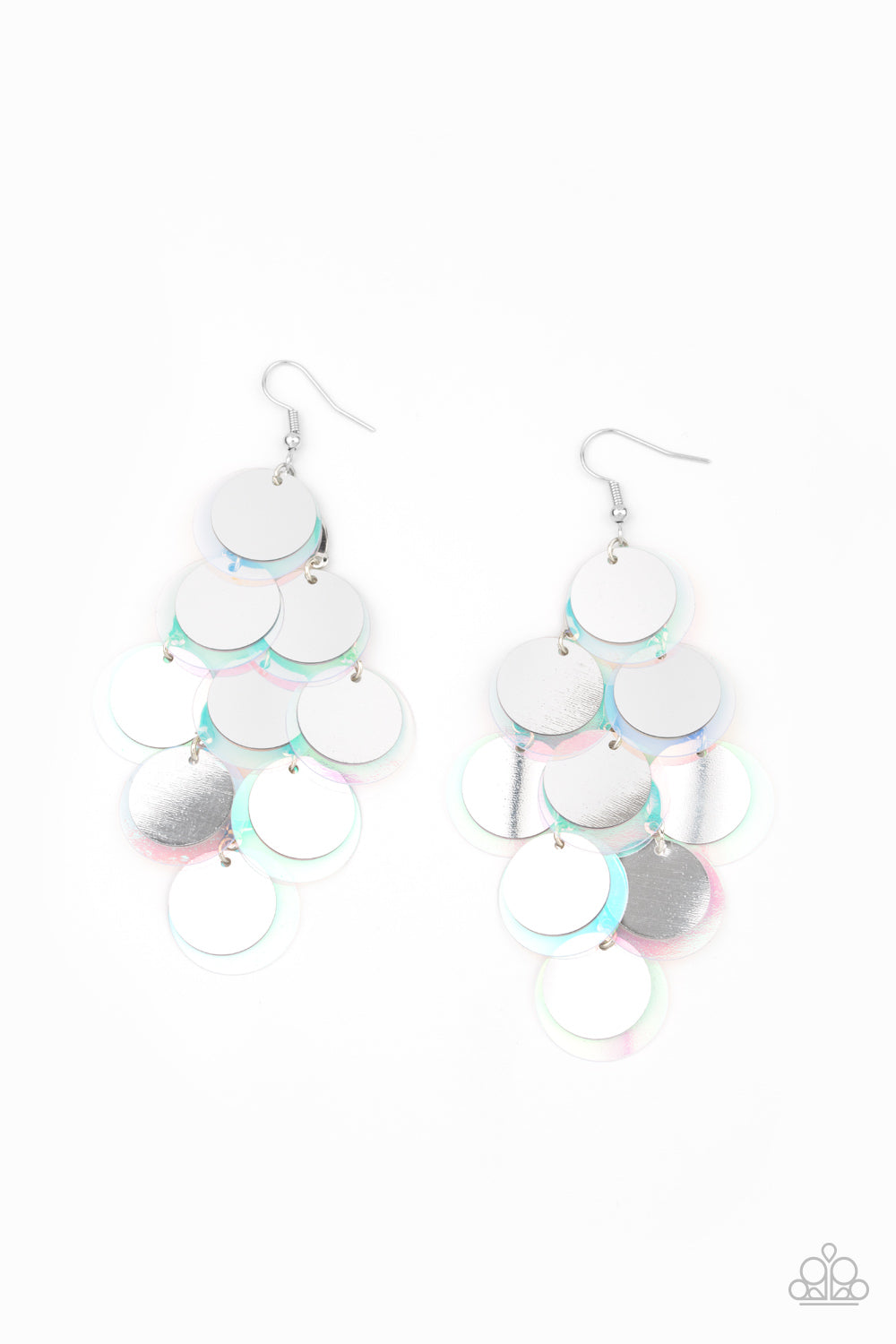 Sequin Seeker - Silver Earrings Paparazzi 