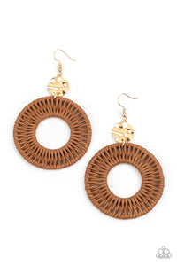 Total Basket Case - Brown Earrings Paparazzi 