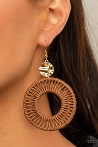 Total Basket Case - Brown Earrings Paparazzi 